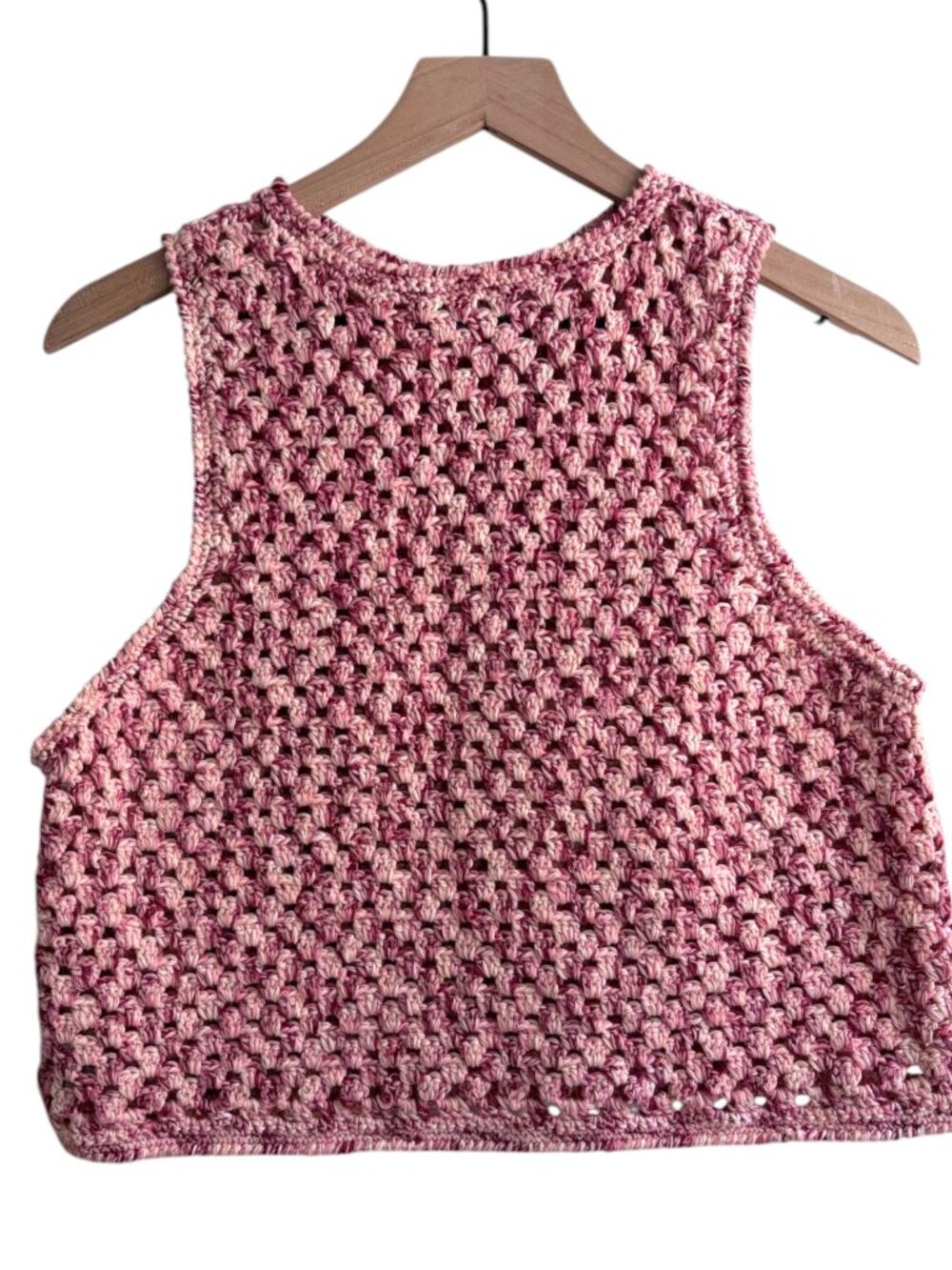 Vintage Crochet Knit Tank Top Womens Medium Boho Indie Festival 90s